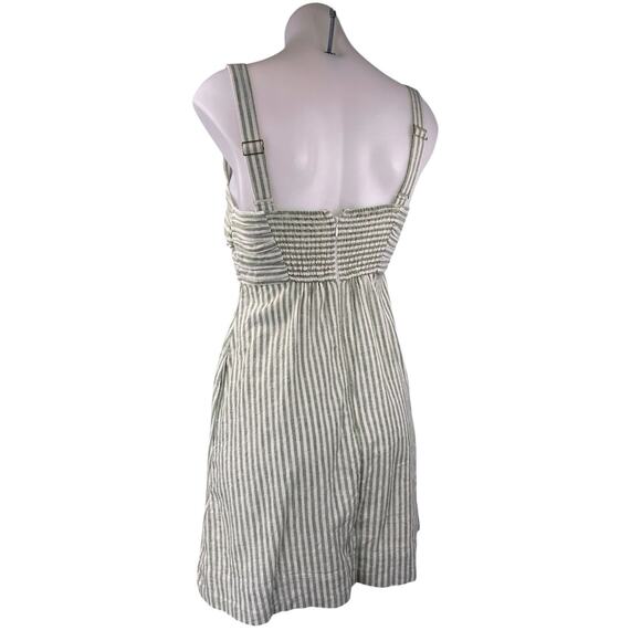 Abercrombie & Fitch Emerson Green Linen Striped Sleeveless Tank Romper Shorts S - Picture 2 of 4